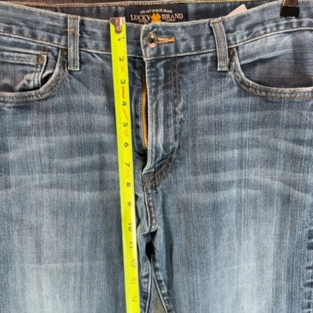 Lucky Brand Straight Leg Jeans 34x34 - Faded Whisker Wash Denim